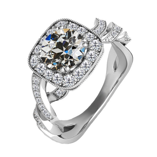 Premium Halo Engagement Ring 3.50 ct – main view