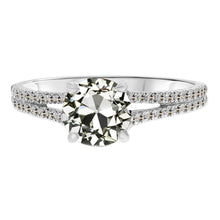 Old Mine Cut Fine Diamond ring in 14K White Gold – main view
