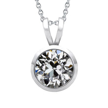 Diamond Old Mine Cut Pendant in 14 Karat White Gold – main view