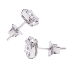 Ladies 2 Carat Cushion Cut Stud Lab Grown Diamonds Earring White Gold 14K