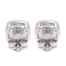Ladies 2 Carat Cushion Cut Stud Lab Grown Diamonds Earring White Gold 14K