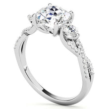 Earth-Mined Fine Diamond Solitaire with Side Stones – front view