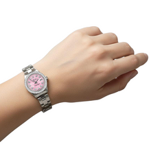 Ladies Datejust Rolex 26 mm Pink Mother Of Pearl Natural Earth Mined Diamond Dial Stainless Steel Oyster Bracelet Watch P4