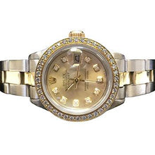 Ladies Datejust Rolex Watch Champagne Diamond Dial Ss & Gold