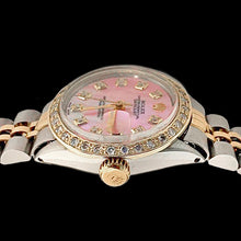 Ladies Pink Mop Diamond Dial Watch Rolex Datejust Two Tone