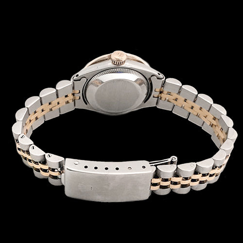 Ladies Pink Mop Diamond Dial Watch Rolex Datejust Two Tone