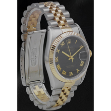 Ladies Rolex 31mm Datejust Two Tone Black Roman Dial Watch