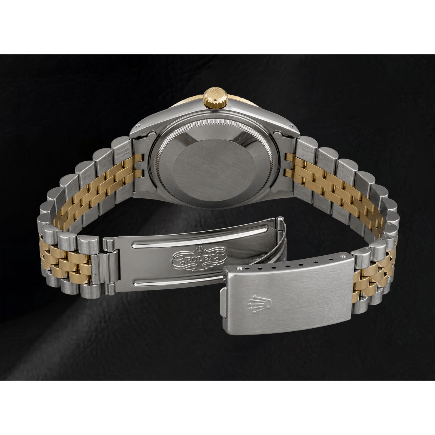 Ladies Rolex 31mm Datejust Two Tone Black Roman Dial Watch