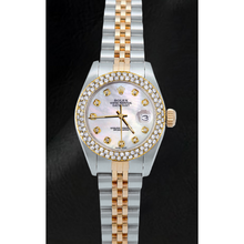 Ladies Rolex Datejust 26 mm  Mother Of Pearl Dial Double Row Diamond Bezel