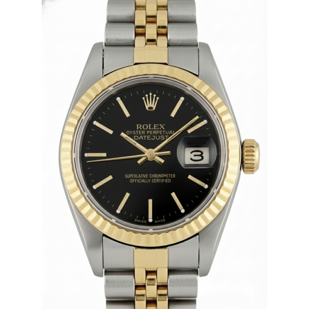 Rolex Gold with Gemstone – front view