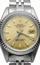 Ladies Rolex Datejust Watch Ss Champagne Stick Dial