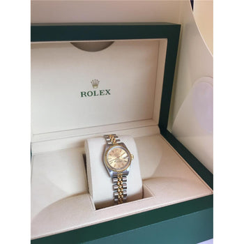 Ladies Rolex Datejust Watch Stick Dial Smooth Bezel-Two Tone