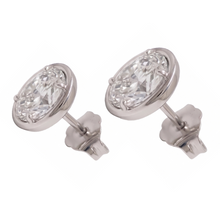 Ladies Stud Oval Cut Lab Grown Diamonds Earring 2 Carat White Gold 14K