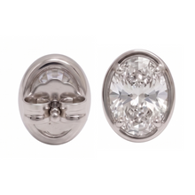 Ladies Stud Oval Cut Lab Grown Diamonds Earring 2 Carat White Gold 14K