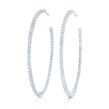 Lady Hoop Earring 14K White Gold 4.30 Carats Round Cut Real Diamonds