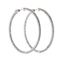 Lady Hoop Earrings 3 Ct F Vs Natural Round Cut Diamonds White Gold 14K