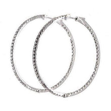 Lady Hoop Earrings 3 Ct F Vs Natural Round Cut Diamonds White Gold 14K