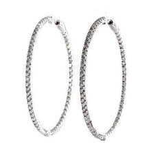 Lady Hoop Earrings 3 Ct F Vs Natural Round Cut Diamonds White Gold 14K