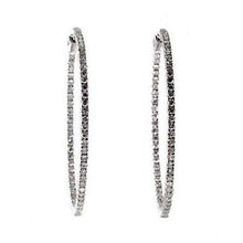Lady Hoop Earrings 3 Ct F Vs Natural Round Cut Diamonds White Gold 14K
