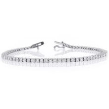 Lady Tennis Bracelet Small Round Cut 3.50 Carats Genuine Diamonds White Gold