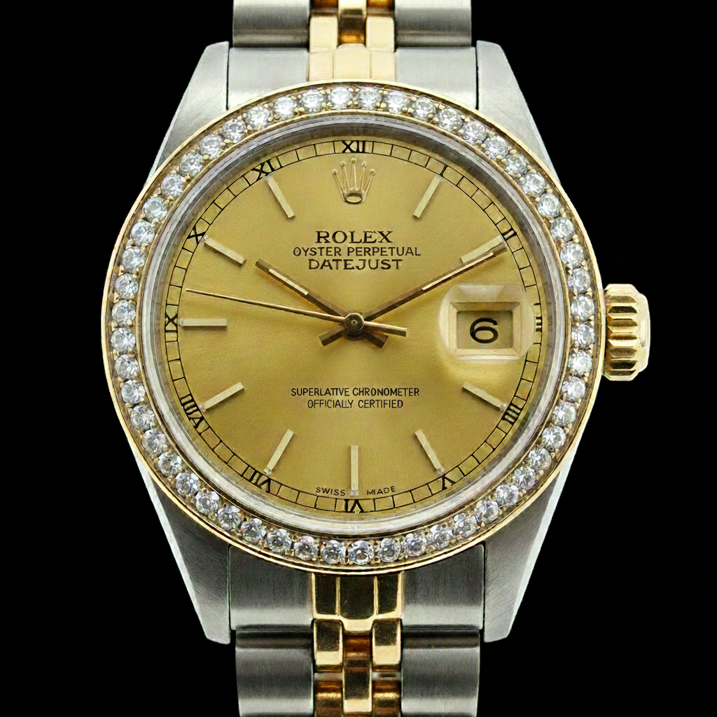 Lady Champagne Stick Rolex Dial Ss & Gold Jubilee Bracelet