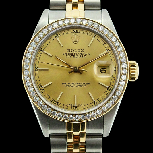 Lady Champagne Stick Rolex Dial Ss & Gold Jubilee Bracelet