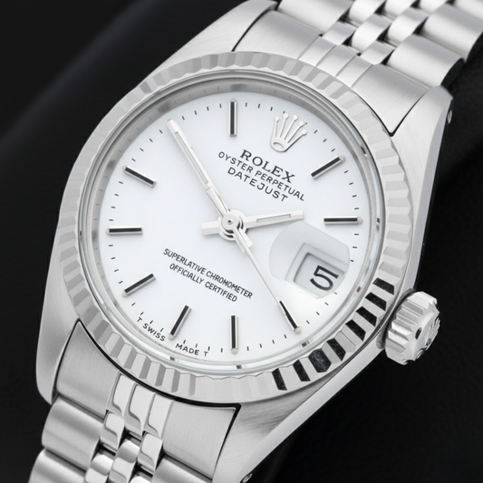 Rolex Stainless Steel with Pearl – front view