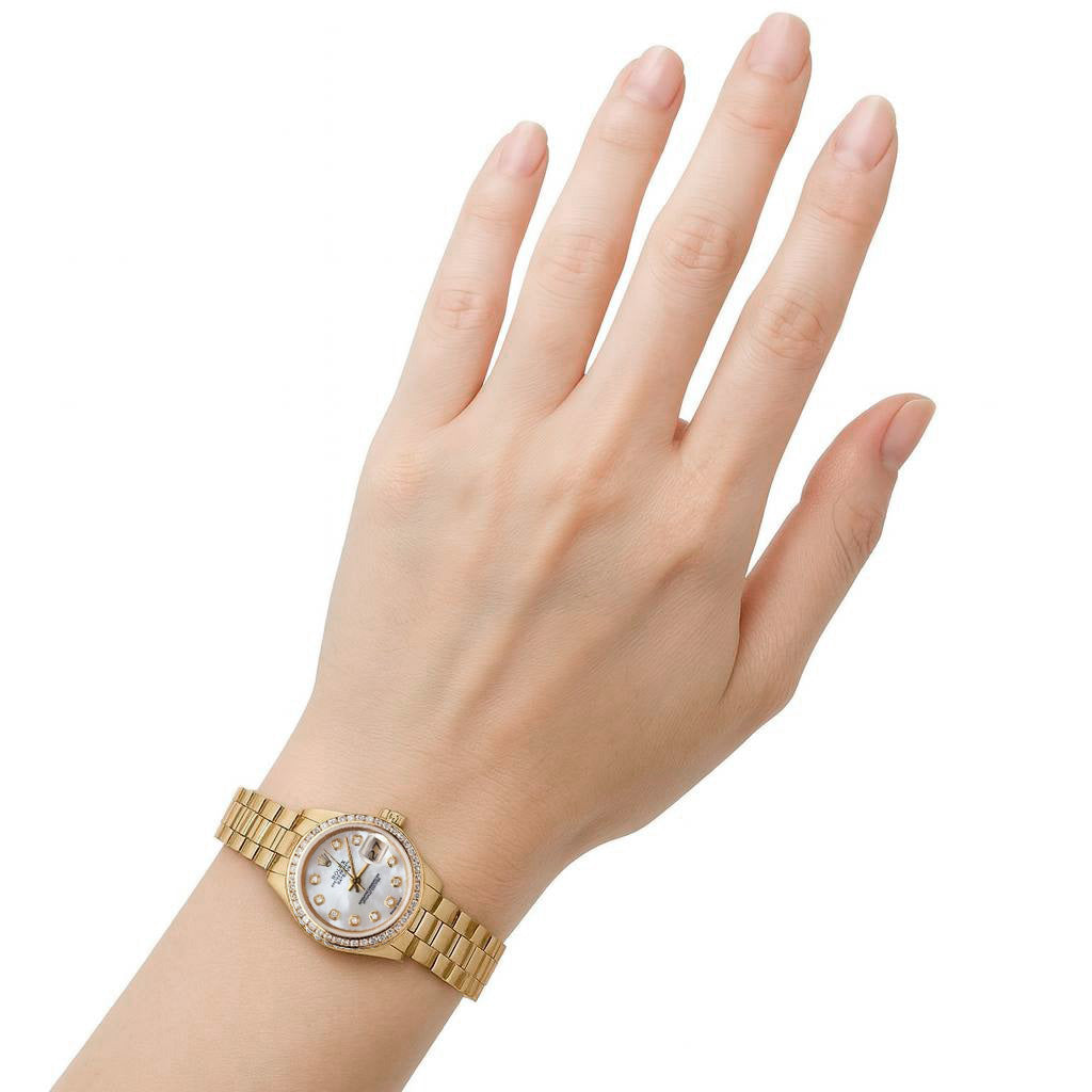 Lady Rolex Presidential Watch Mop Bezel President Yellow Gold P1