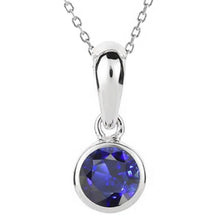 Round Cut Blue Sapphire ring in 14K White Gold – main view