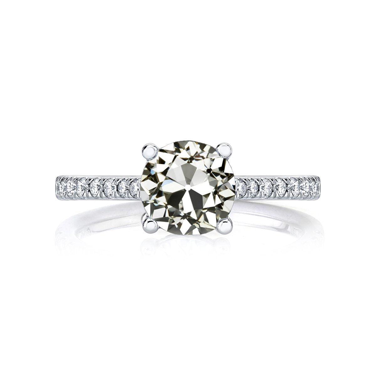 Lady's Anniversary Ring Genuine Round Old Cut Diamond 4 Prong Set 4 Carats