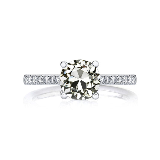Lady's Anniversary Ring Genuine Round Old Cut Diamond 4 Prong Set 4 Carats