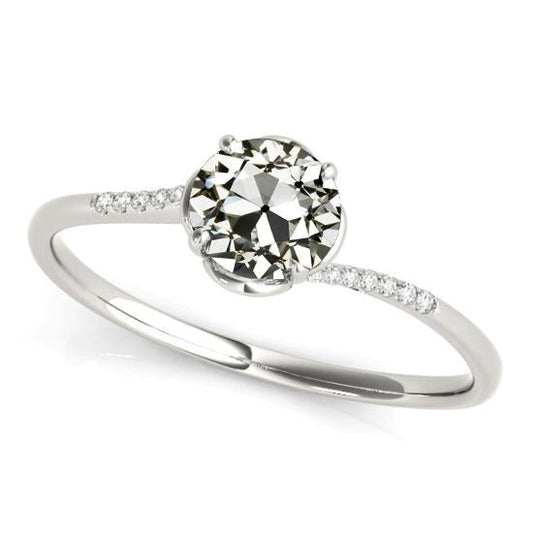 Lady's Engagement Ring Round Old Cut Natural Diamond 2.50 Carats