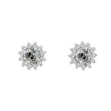 Lady's Halo Real Natural Earth Mined Diamond Studs Round Old Mine Cut Star Style 4 Carats