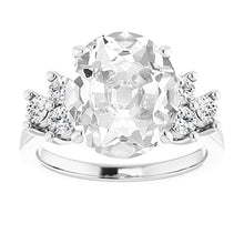 Lady's Ring Oval Old European Genuine Diamond 4 Prong Set 8 Carats Gold