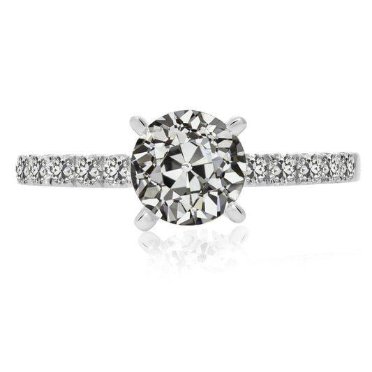Lady's Ring Round Old Miner Real Diamond 4 Prong Set 4 Carats Jewelry