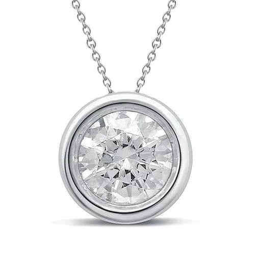 Large Natural Diamond 8 Carat Gold Pendant