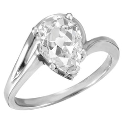 Handcrafted Brilliant Diamond Solitaire Engagement Ring 3.50 ct