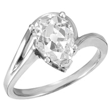 Antique Cushion Brilliant Diamond ring in 14K White Gold – main view