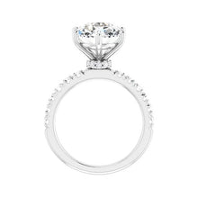 Diamond Solitaire Ring with Accents 3-ct 14K White Gold – side view