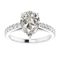 Handcrafted Solitaire Ring with Accents – Diamond 3 ct from
