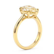 Larimar And Diamond Engagement Ring 2 Carat Natural Pear Fancy Yellow Solitaire 18K Gold