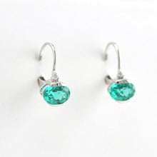 Lever Back Paraiba Oval Earrings