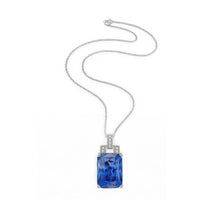 Gemstone Pendant 14K White Gold with Royal Blue Sapphire – side view