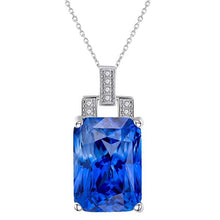 Royal Blue Sapphire Gemstone Pendant 4.25-ct 14K White Gold – main view