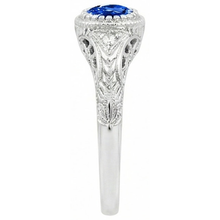 Like Edwardian Jewellery Round Cut Sri Lankan Sapphire Natural Earth Mined Diamond Gold Ring