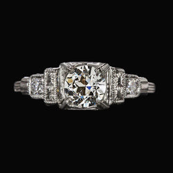 Like Edwardian Jewelry 3 Stone Old Miner Genuine Diamond Ring With Steps