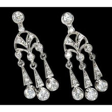 Like Edwardian Jewelry Chandelier Real Diamond Earrings Gold White