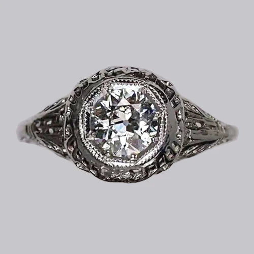 Like Edwardian Jewelry Gold Solitaire Old Miner Natural Diamond Ring