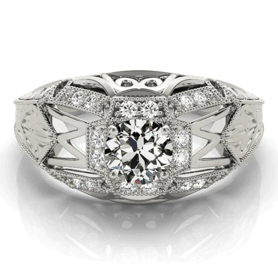 Like Edwardian Jewelry Halo Ring Old Miner Natural Diamond Filigree 3 Carats