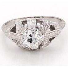 Like Edwardian Jewelry Real Diamond Engagement Ring Milgrain Prong Setting